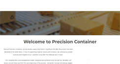 Desktop Screenshot of precisioncontainer.com
